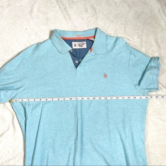 Penguin Men’s Light Blue Pull On Collared Polo Sleeve Shirt Size Extra Large - Picture 8 of 11